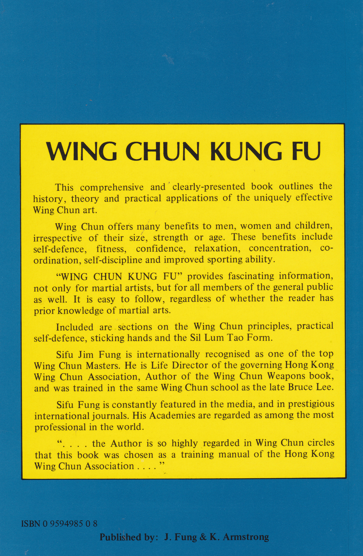 Wing Chun Kung Fu Book by Jim Fung