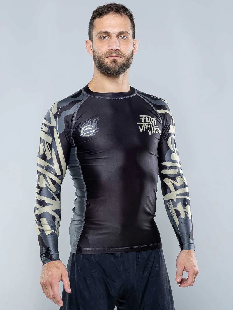 Yakedo Standard Long Sleeve Rashguard Black by Fuji