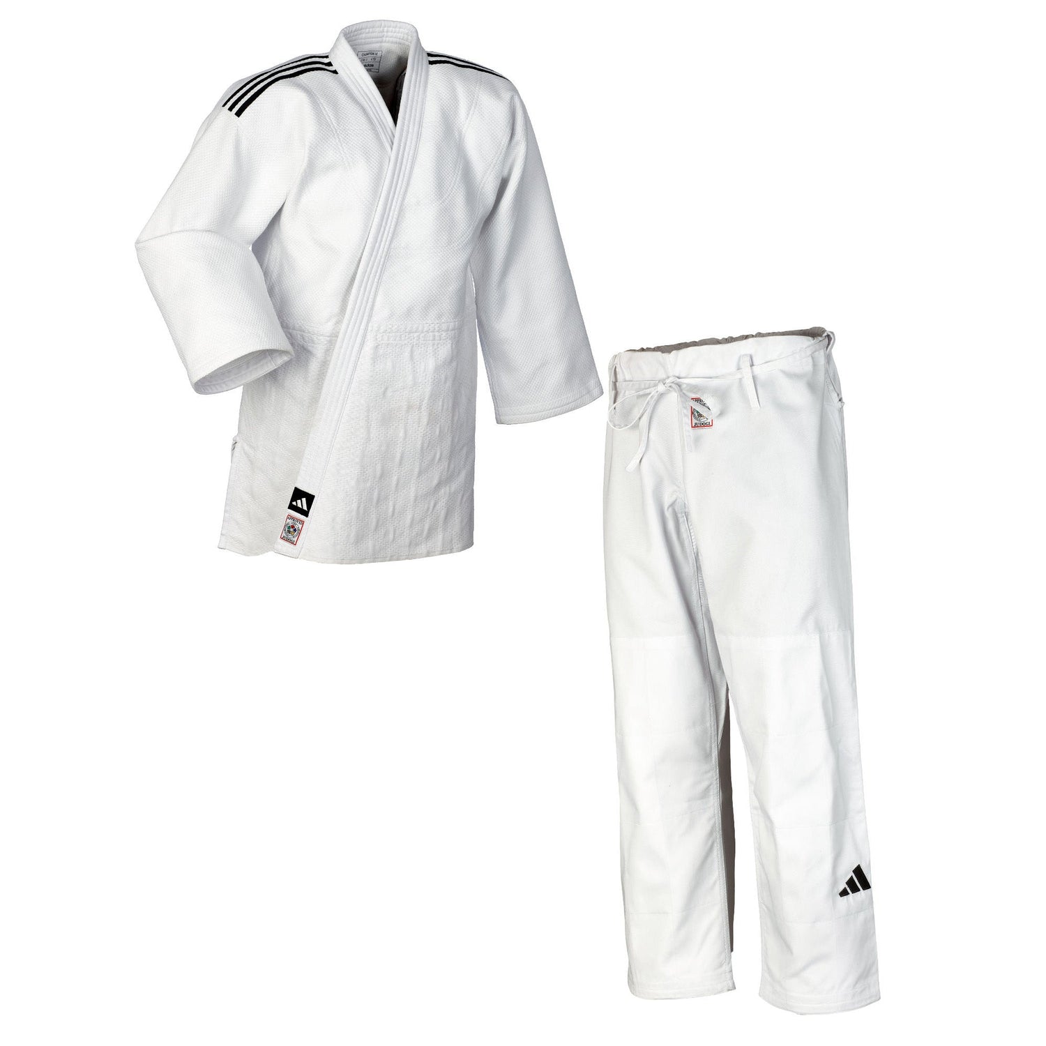 IJF Champion 3 Regular Cut with Stripes Judo Gi by Adidas (White or Blue)