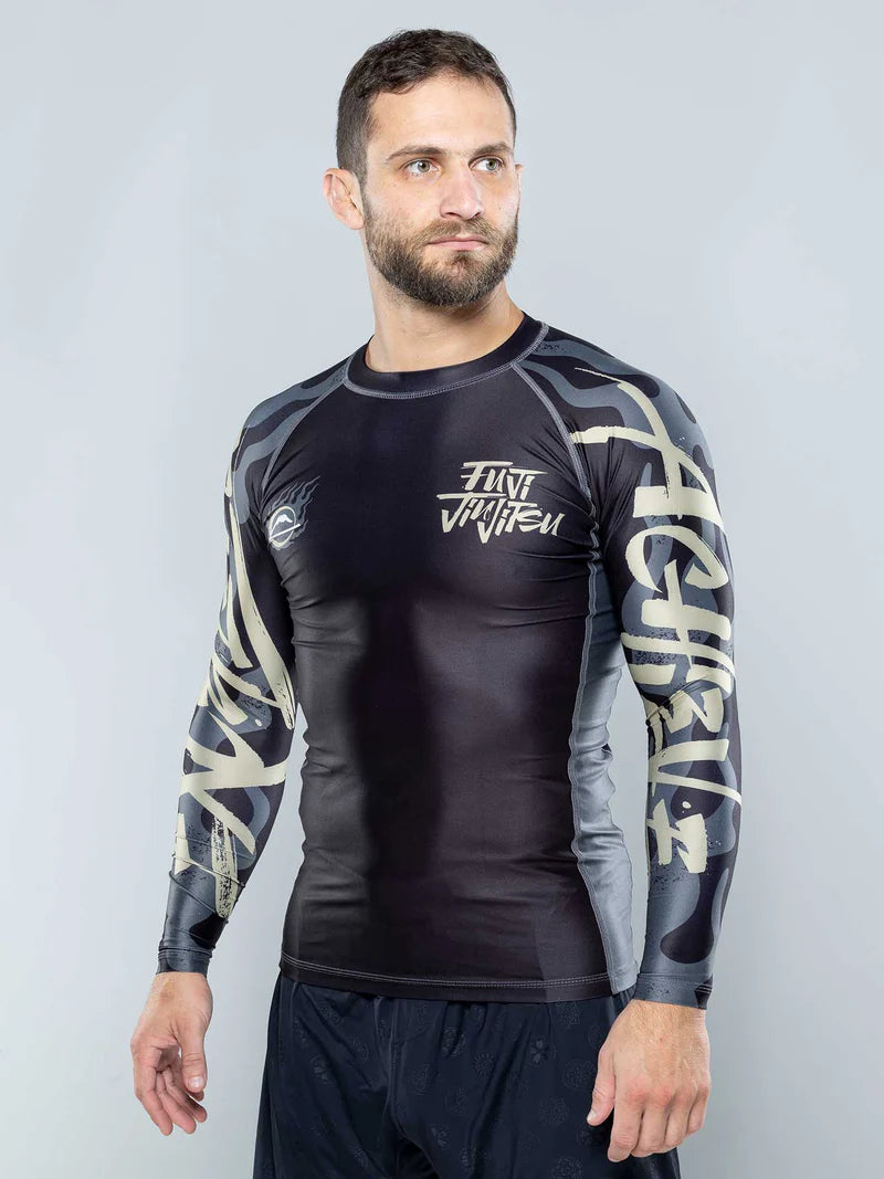Yakedo Standard Long Sleeve Rashguard Black by Fuji