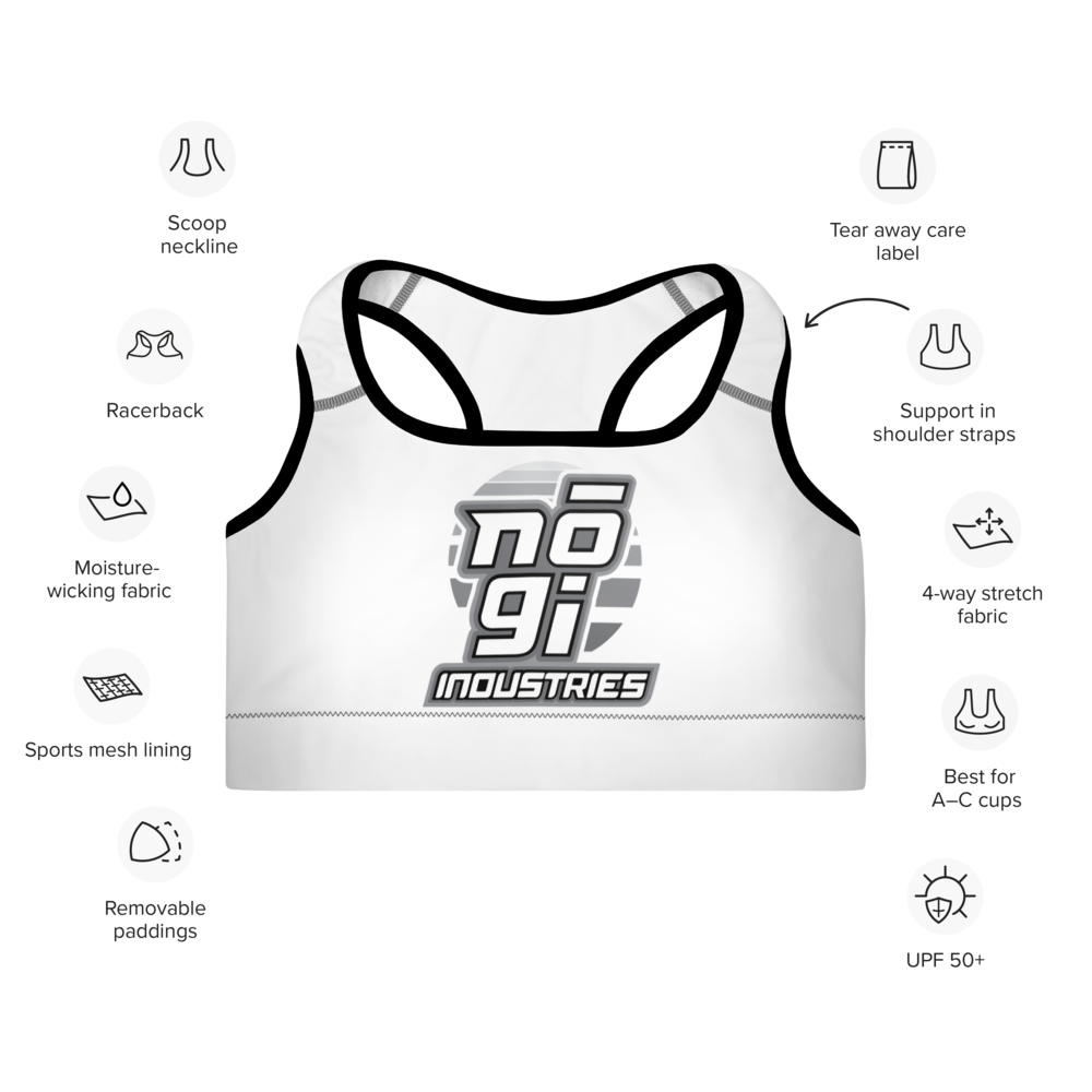 7Four WHITE Padded Sports Bra by Nogi Industries