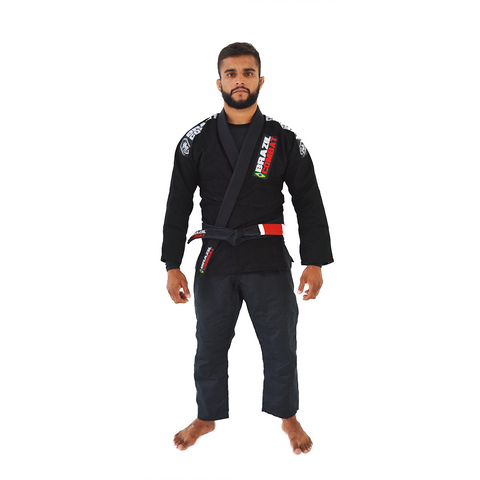 Xtra Lite BJJ Kimono by Brazil Combat - IBJJF Certified - BLACK