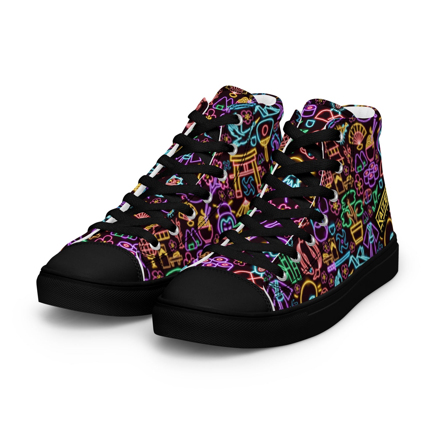 Neon Nights Men’s High top Canvas Shoes by Kaizen Athletic