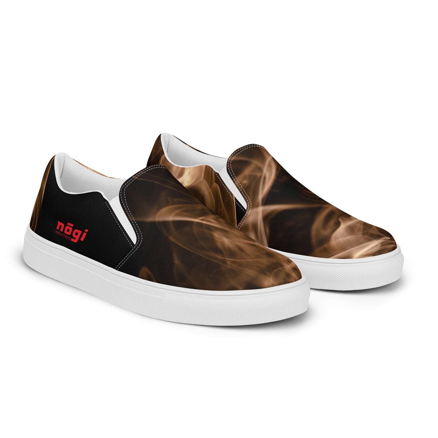 Brown Smoke Men’s Slip-on Canvas Shoes by Nogi Industries