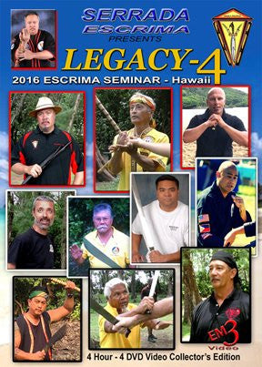 Serrada Escrima Legacy Seminar 4 (Hawaii 2016) 4 DVD Set - Budovideos Inc