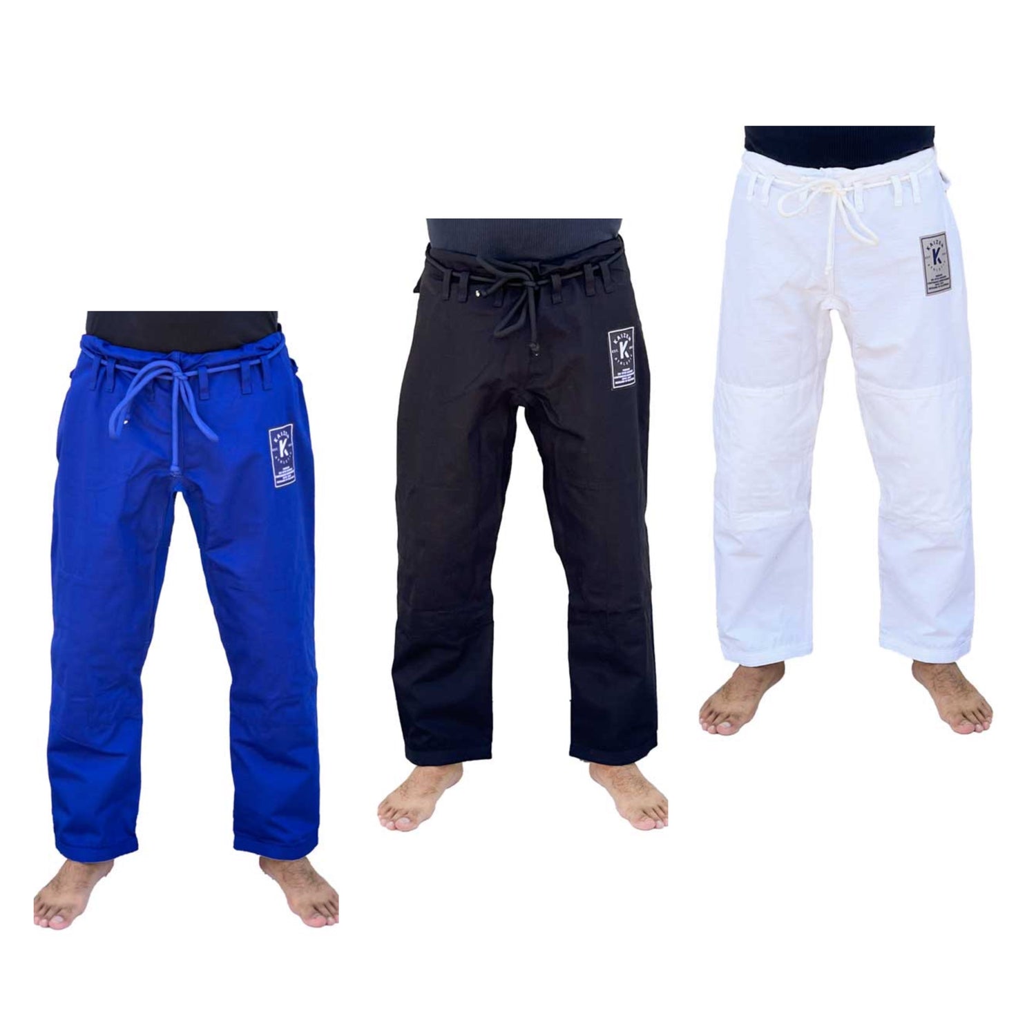 Kaizen Athletic の BJJ 着パンツ (ホワイト、ブルー、ブラック)