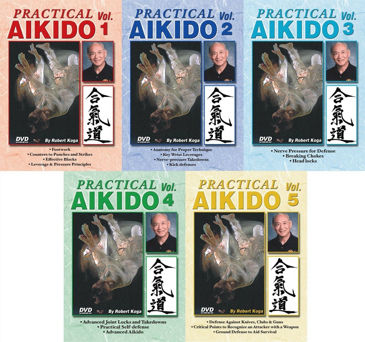 Practical Aikido Real-Life Street Self Defense 5 DVD Set with Robert Koga - Budovideos
