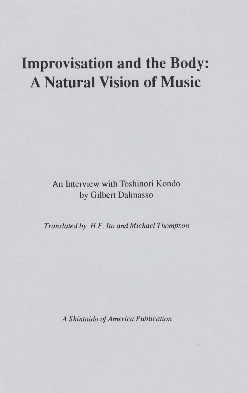Shintaido: Improvisation & the Body: Natural Vision of Music Book - Budovideos