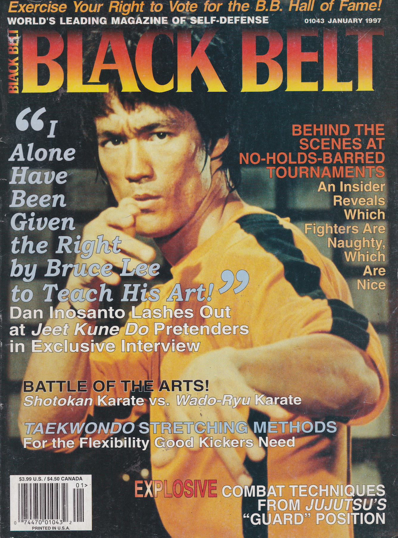 Black Belt Magazine Jan 1997 with Bruce Lee (Preowned) - Budovideos