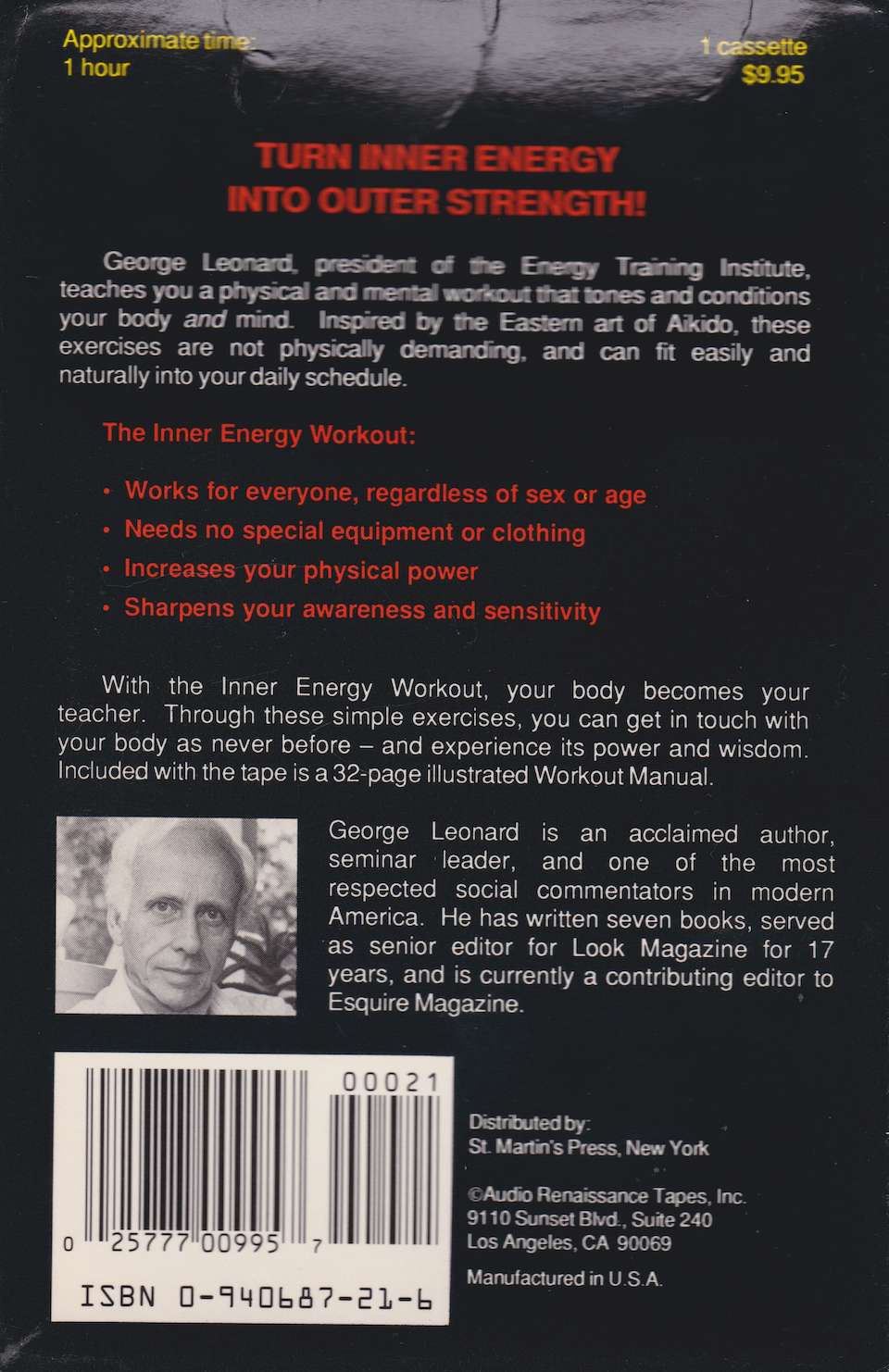Inner Energy Workout Audio Cassette with Booklet by George Leonard (Preowned) - Budovideos Inc