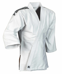 J350 Club Judo Gi - White w Black Stripes by Adidas - Budovideos Inc