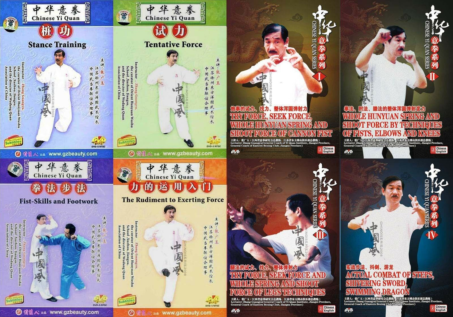 Juego de DVD Yiquan Complete Series 8 de Zhang Guangyu