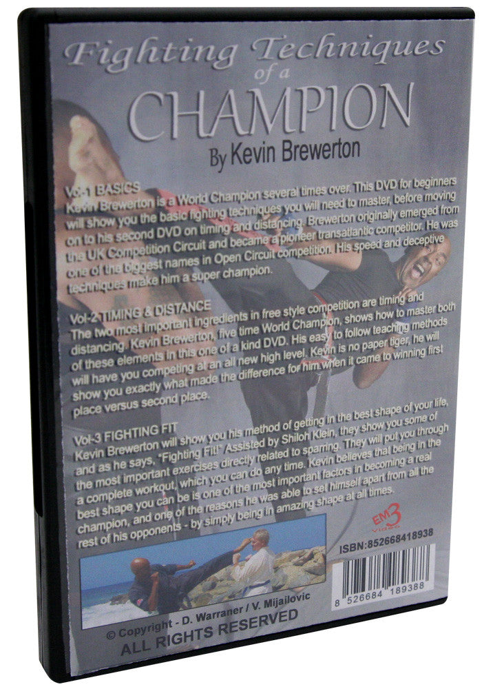 Fighting Techniques of a Champion 3 DVD Set by Kevin Brewerton - Budovideos Inc