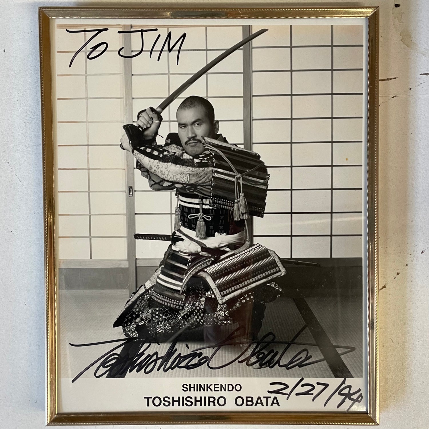 Foto firmada y enmarcada de Toshishiro Obata 