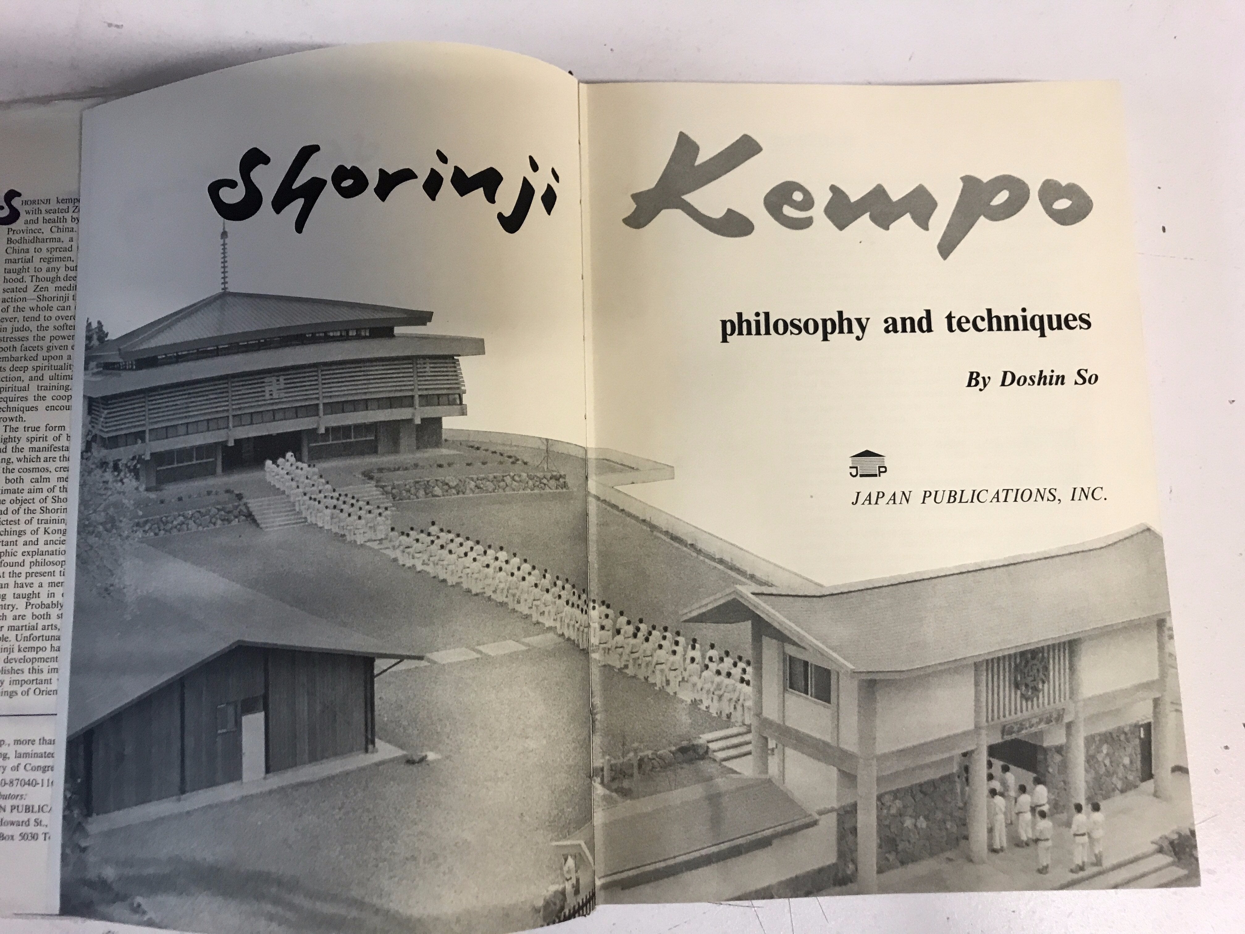 Shorinji Kempo Philosophy & Techniques Book by Doshin So (Preowned)